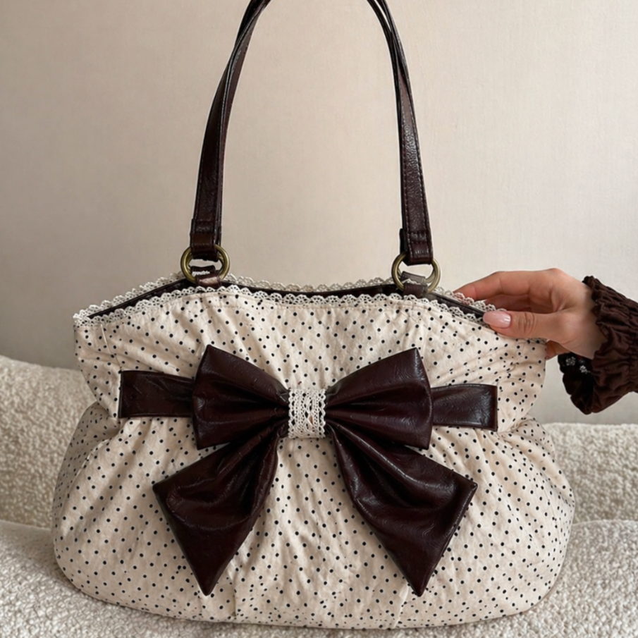 "Sally" - Sac à main noeud et pois