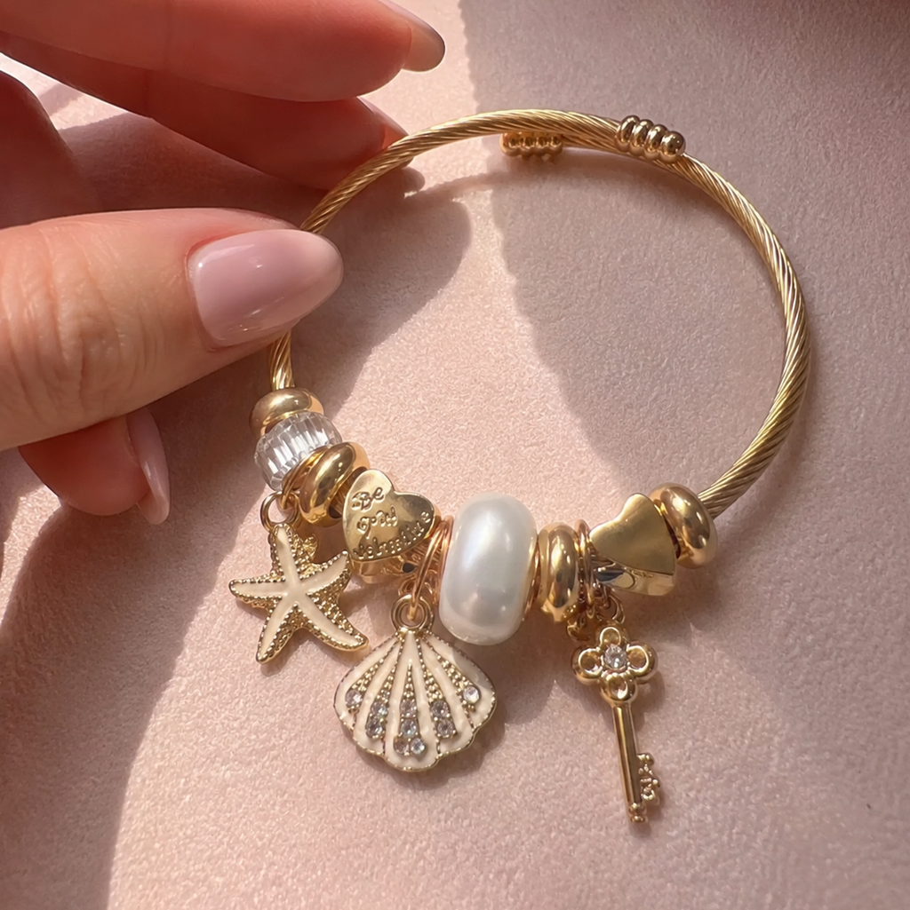 "Summer" - Bracelet à breloques en acier inoxydable