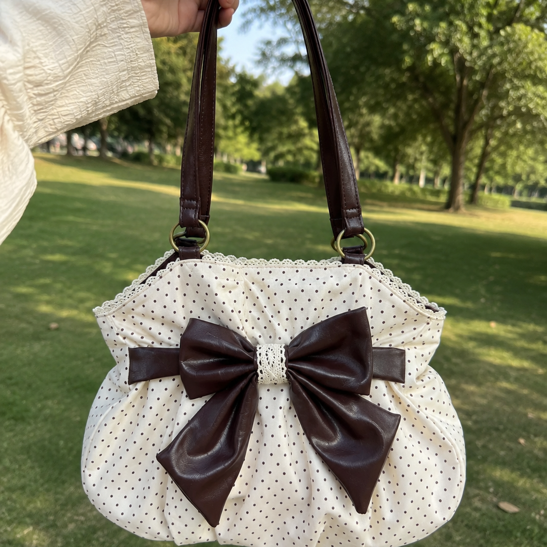 "Sally" - Sac à main noeud et pois