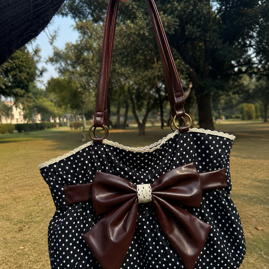 "Sally" - Sac à main noeud et pois